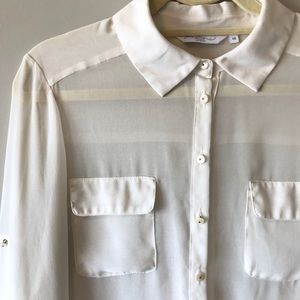 Zara Tops - New Look Sheer Button-up Blouse w Pearl Buttons Zara Tops - New Look Sheer Button-up Blouse w Pearl Buttons